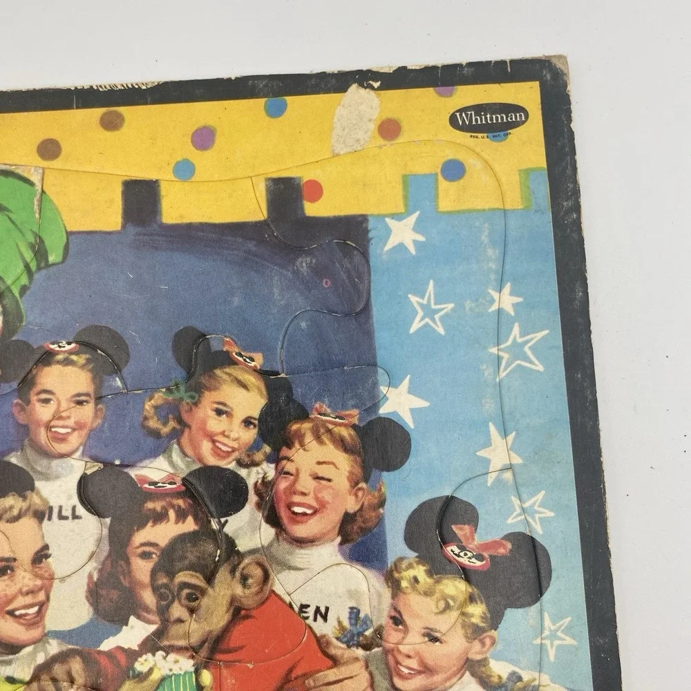 Vintage Original 1957 Walt Disney's Mickey Mouse Club Frame Tray Puzzle 4428 USA